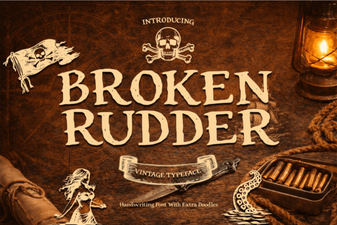 Broken Rudder Font Unique Design and Creative Typographic Projects